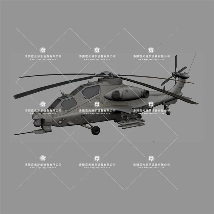 龙楼镇武装直升机3D模型